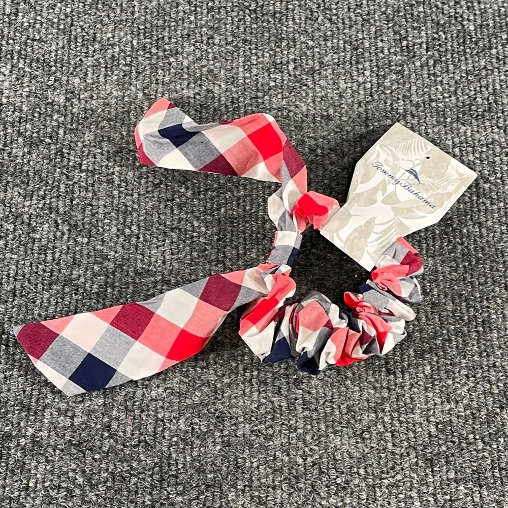 Tommy Bahama Kids Buffalo Plaid Hair Tie Bow Scarf